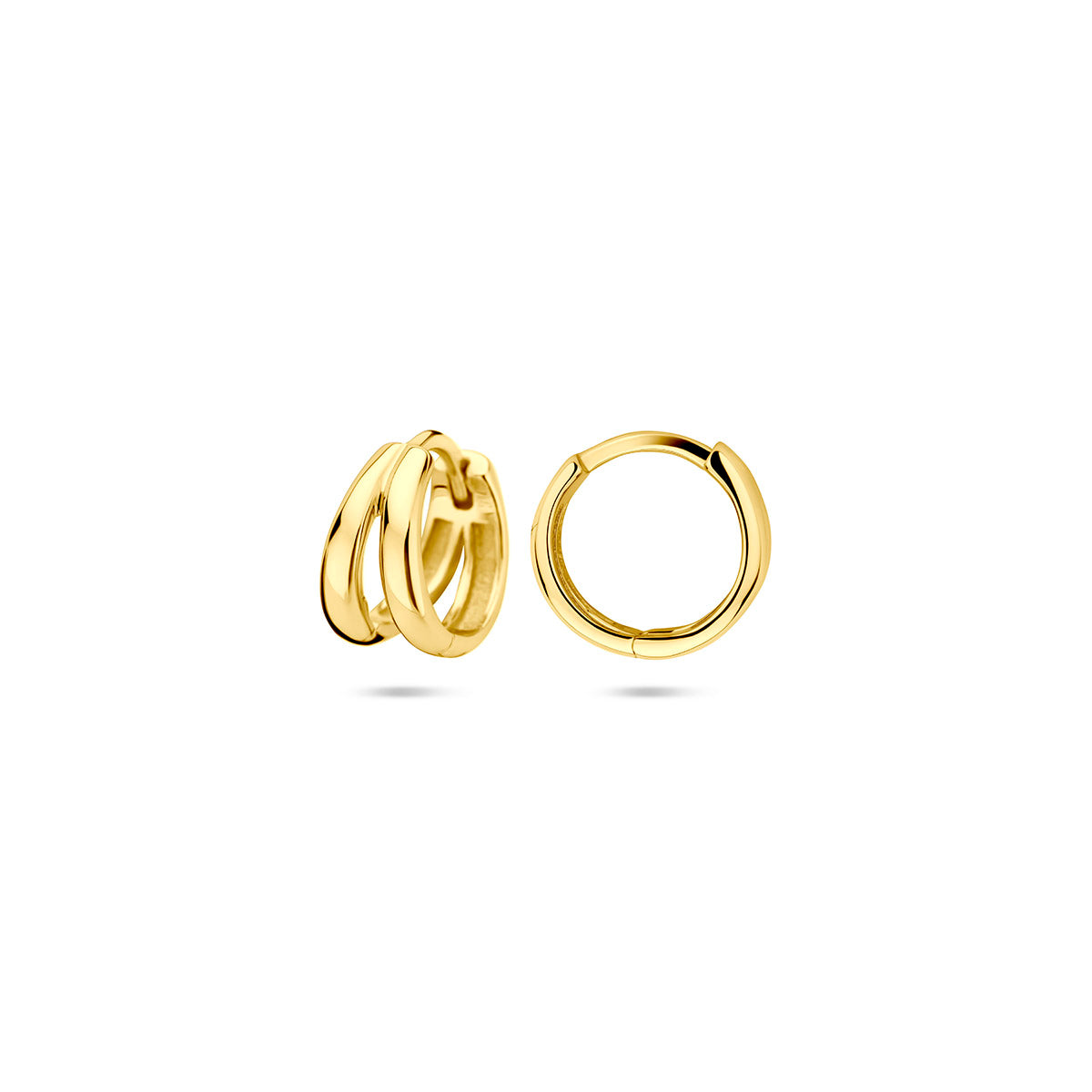 klapoorringen 10 mm  1 micron zilver verguld (geel)