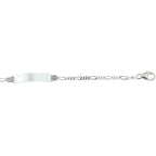 Gravur Armband Herz Figaro Platte 4,2 mm Silber Weiß