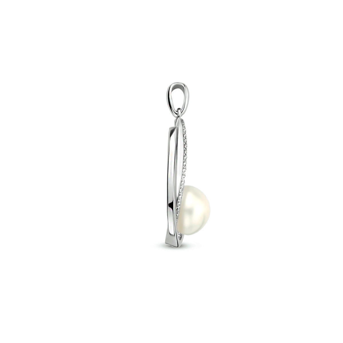 hanger parel zirkonia zilver gerhodineerd