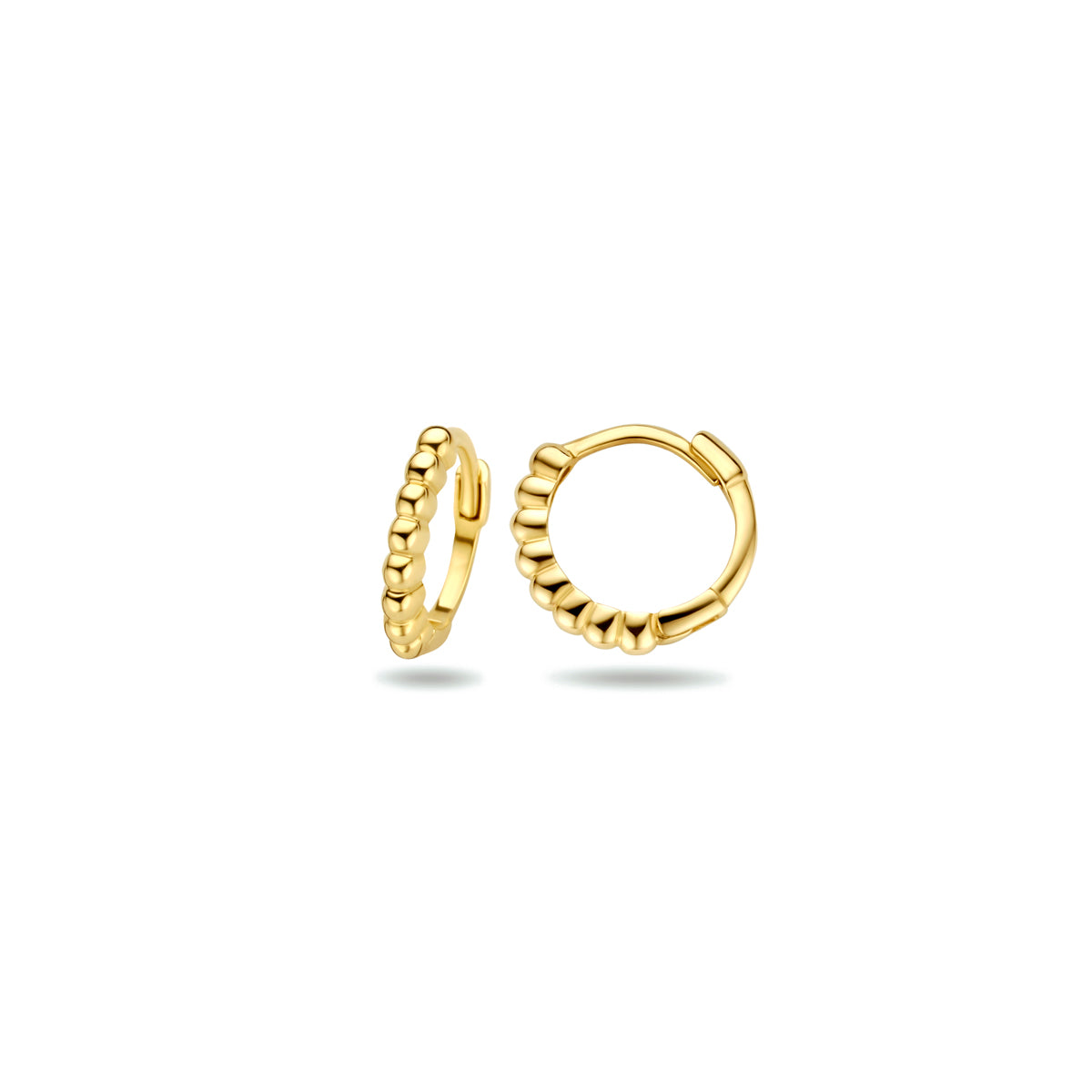 klapoorringen bolletjes 10 mm 14K geelgoud