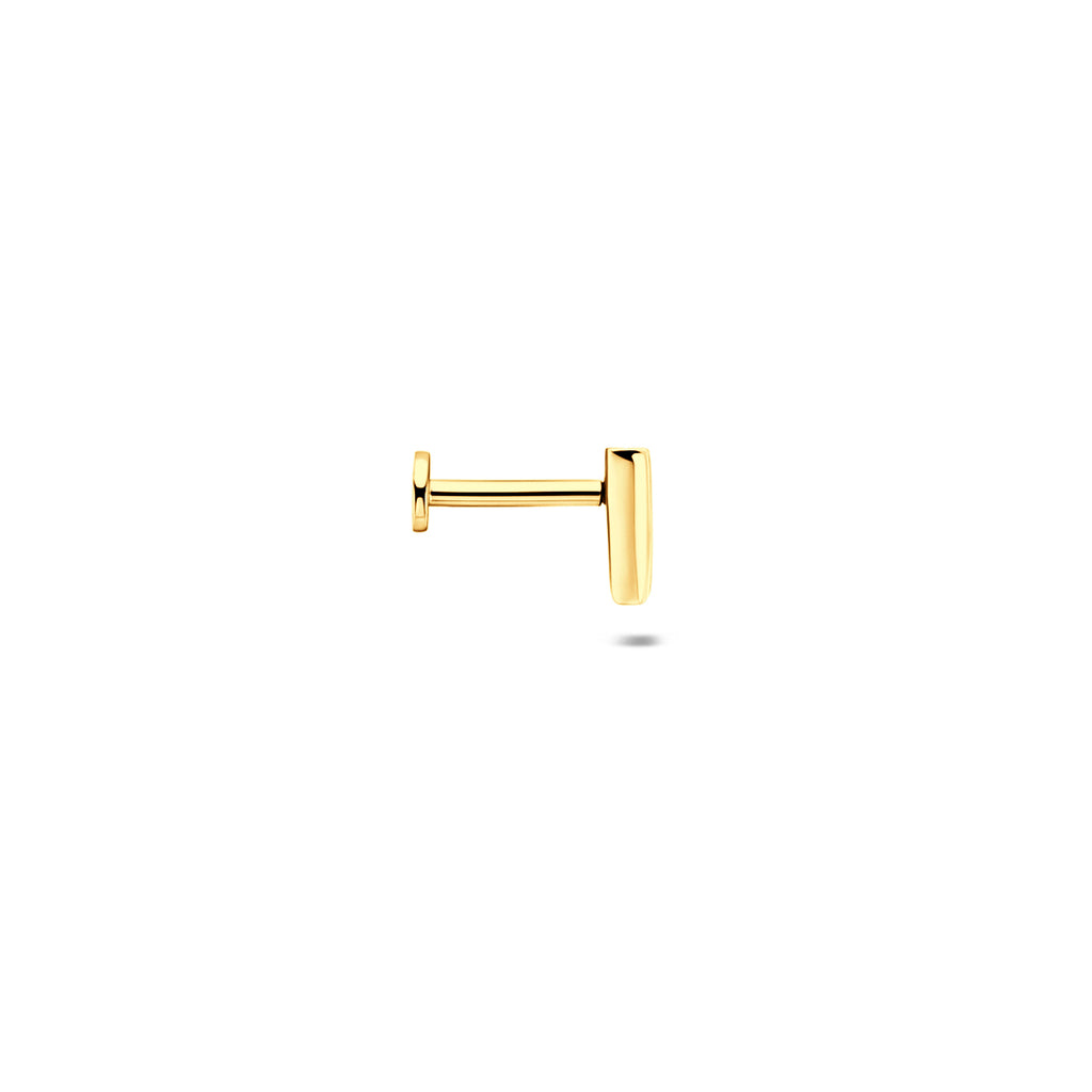 flat back piercing letter 6 mm 1 micron zilver verguld (geel)