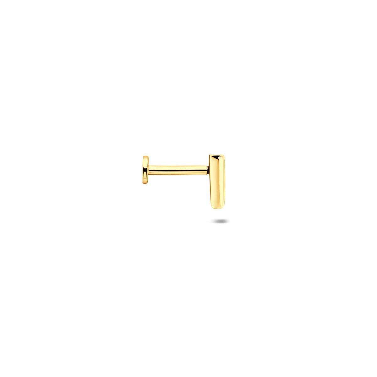 flat back piercing letter 6 mm 1 micron zilver verguld (geel)