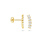 oorknoppen zirkonia 12 mm 14K geelgoud
