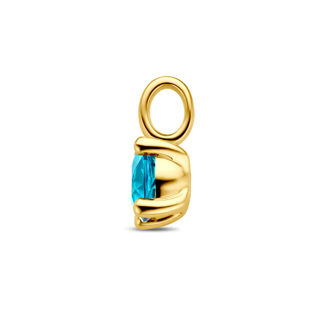 hanger london blue topaas 14K geelgoud