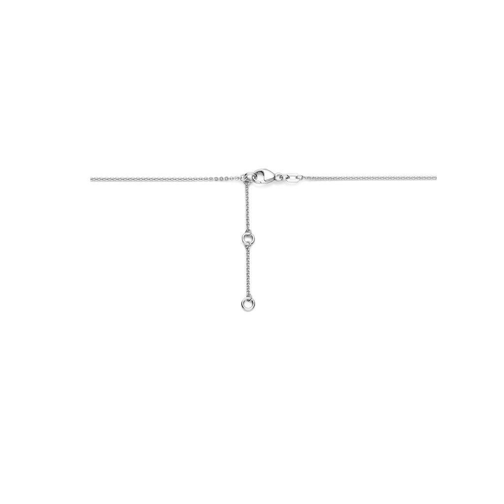 collier hartje 41 - 43 - 45 cm zilver gerhodineerd