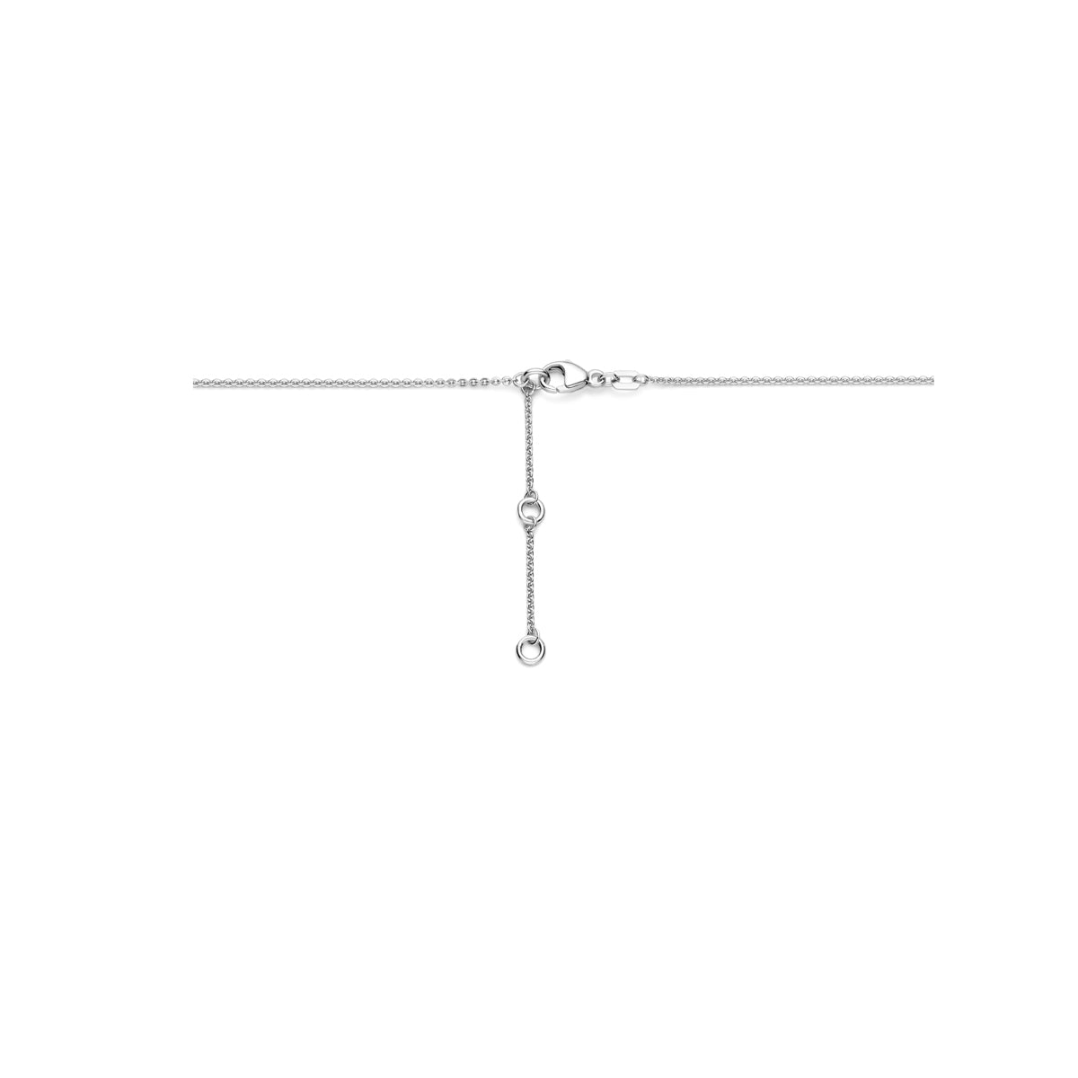 collier hartje 41 - 43 - 45 cm zilver gerhodineerd