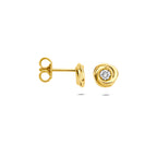 oorknoppen lab grown diamant 0.20ct (2x 0.10ct) f vs 6,5 mm 14K geelgoud - rond