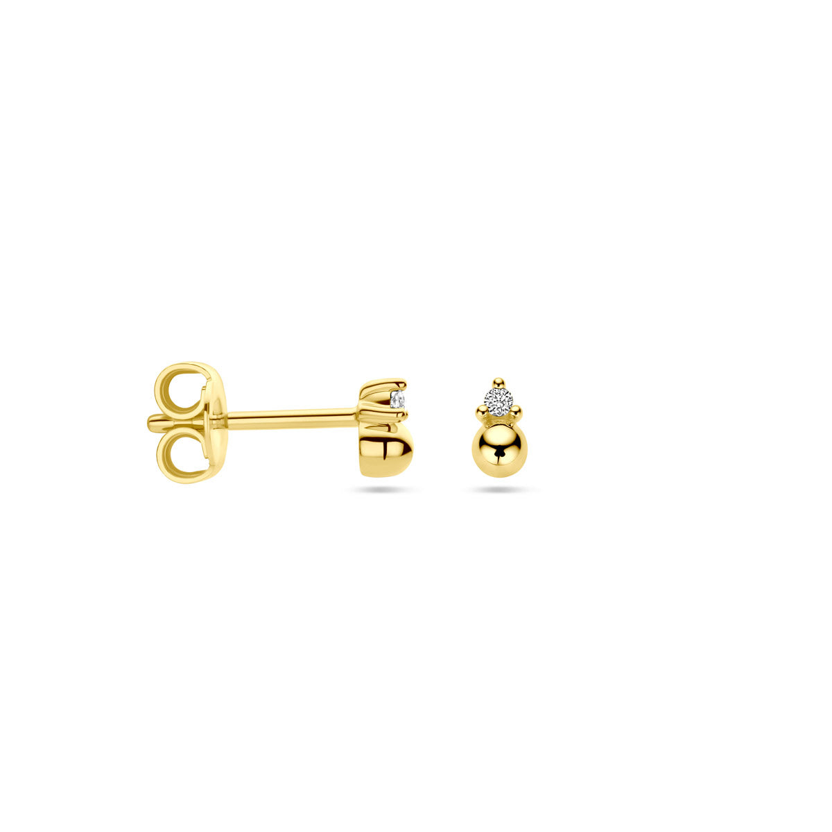 Ohrstecker Kugeldiamant 0,02 ct (2x 0,01 ct) h p1 14K Gelbgold