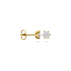 oorknoppen lab grown diamant 0.75ct (2x 0.375ct) f vs 4,5 mm 14K geelgoud
