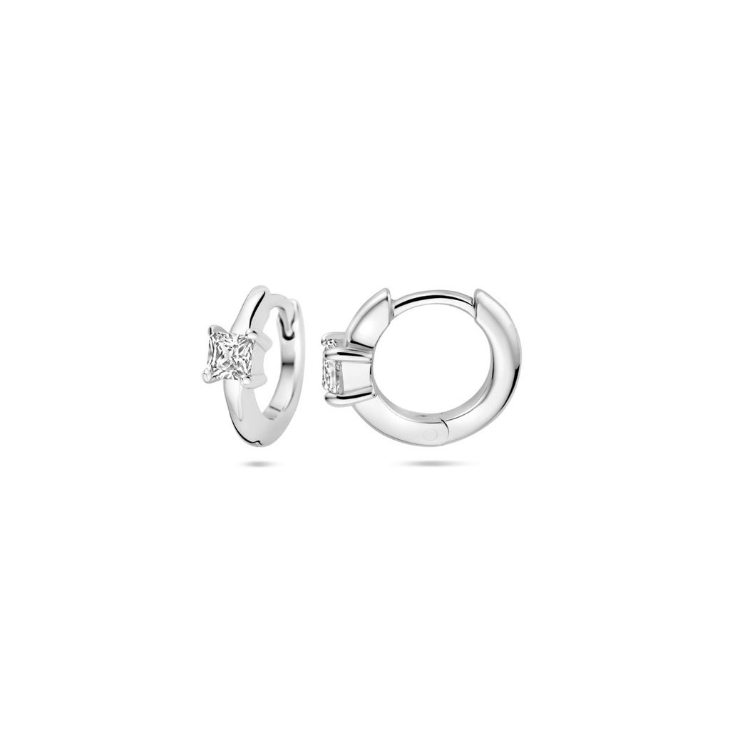 Klappohrringe Zirkonia 10,5 mm Silber rhodiniert