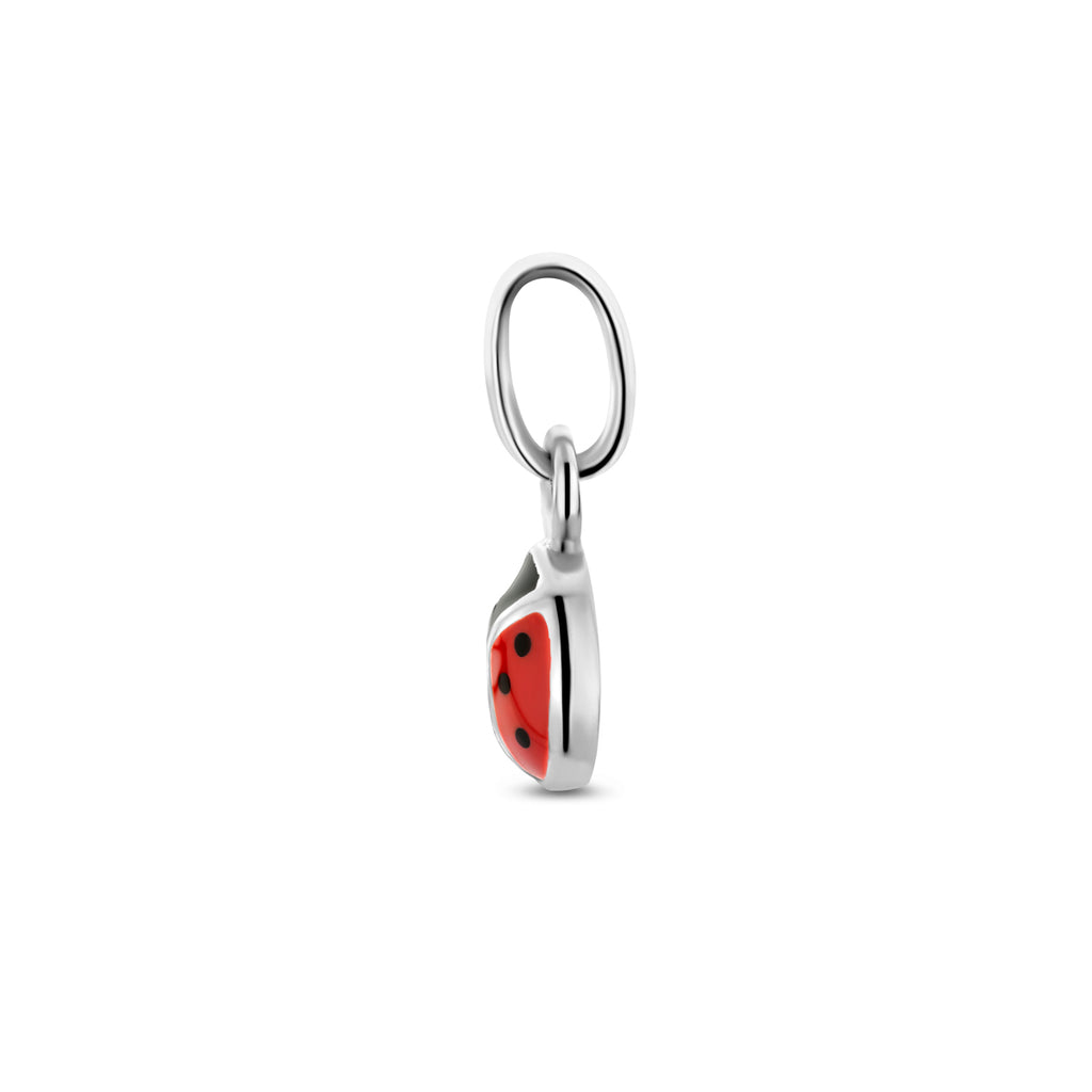 Anhänger Emaille Marienkäfer 4 mm rhodiniertes Silber
