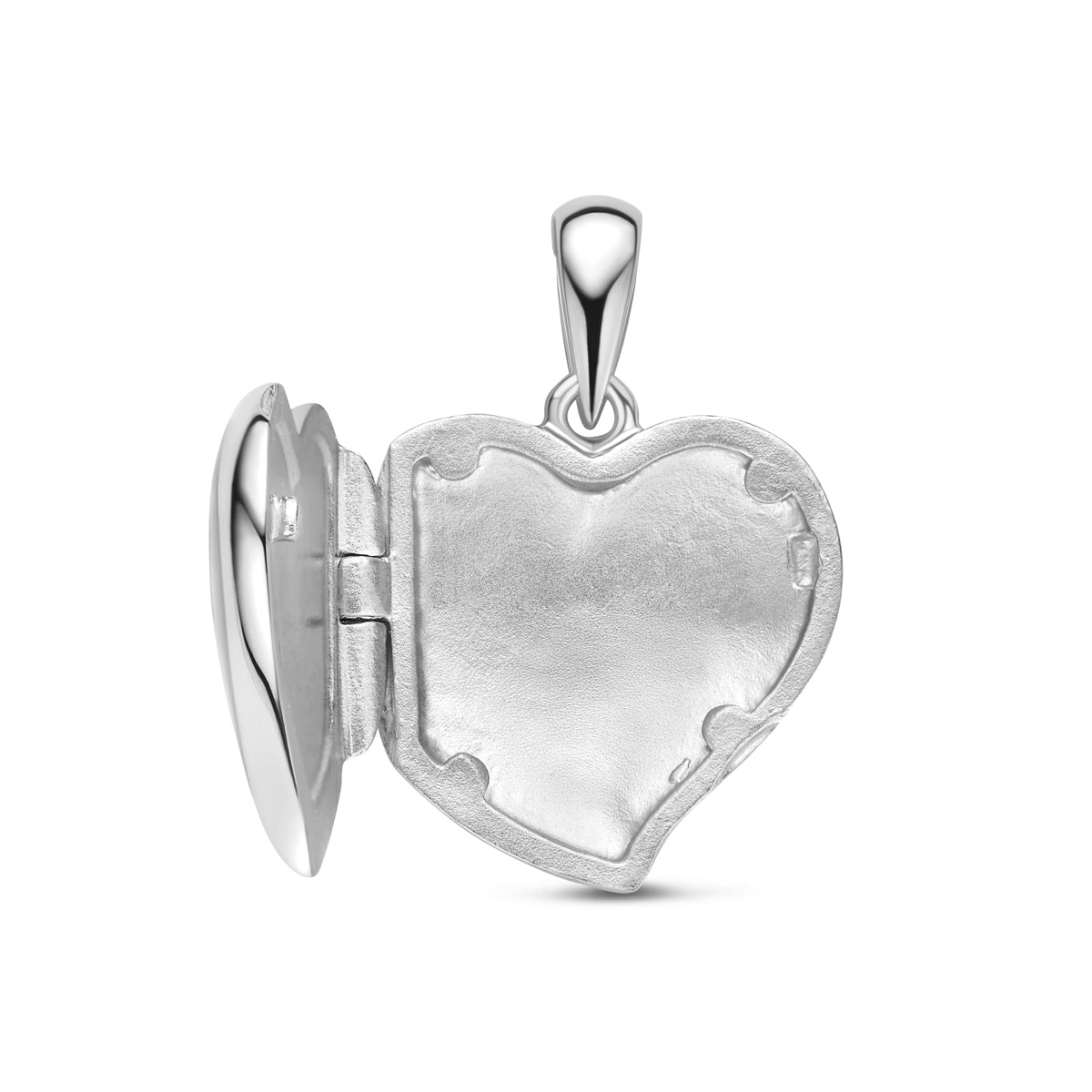 medaillon hart parelmoer 13 mm zilver gerhodineerd