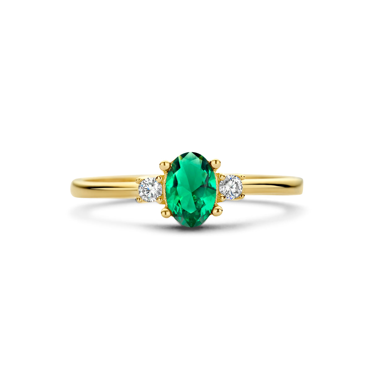 ring trilogie zirkonia 14K geelgoud