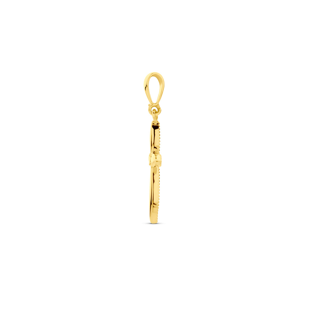 hanger kruis zirkonia 14K geelgoud