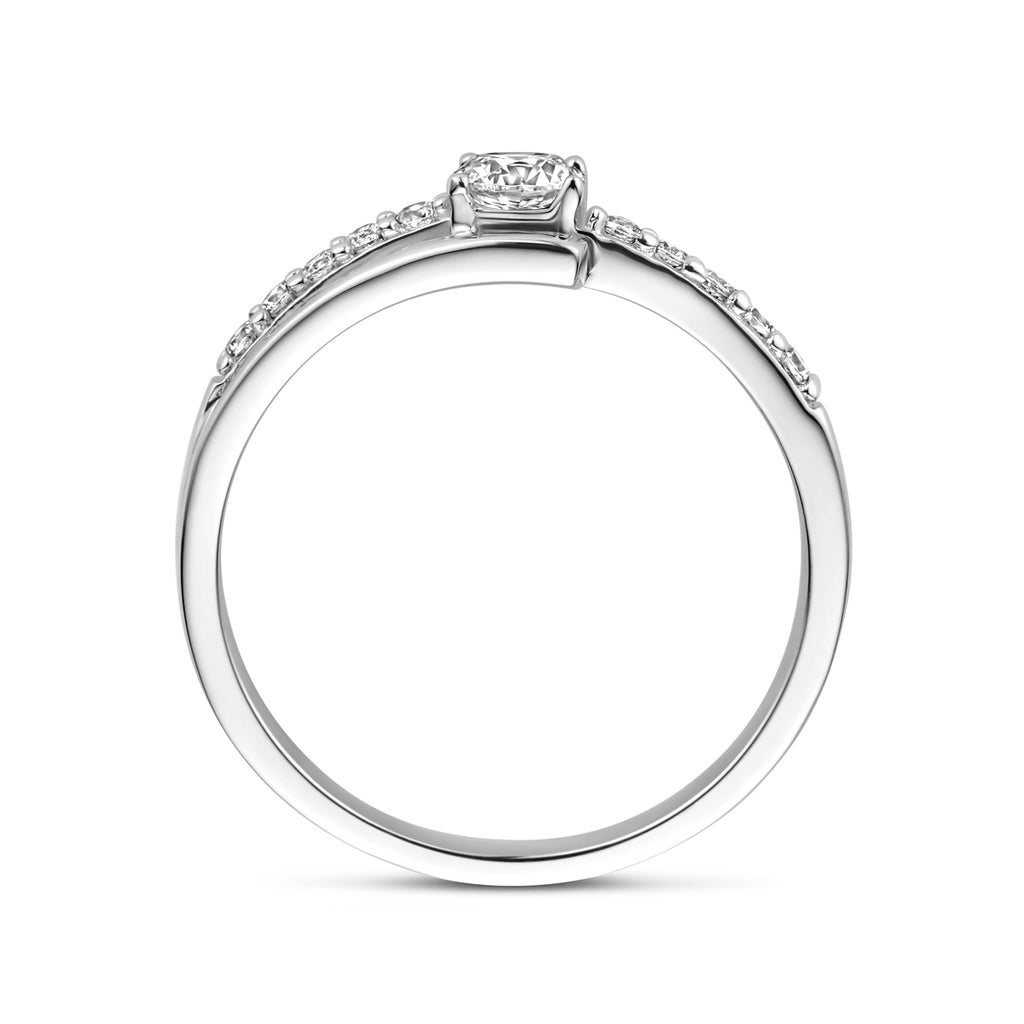 ring zirkonia zilver gerhodineerd