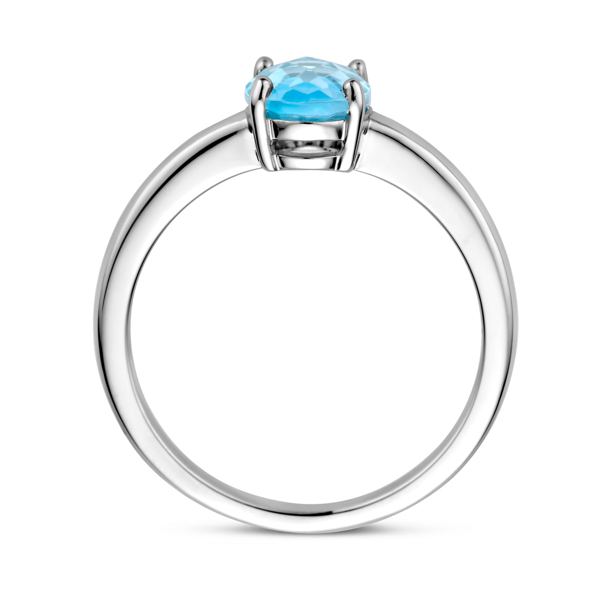 Ring blauer Topas Silber rhodiniert