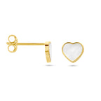 Ohrstecker Herz Perlmutt 14K Gelbgold
