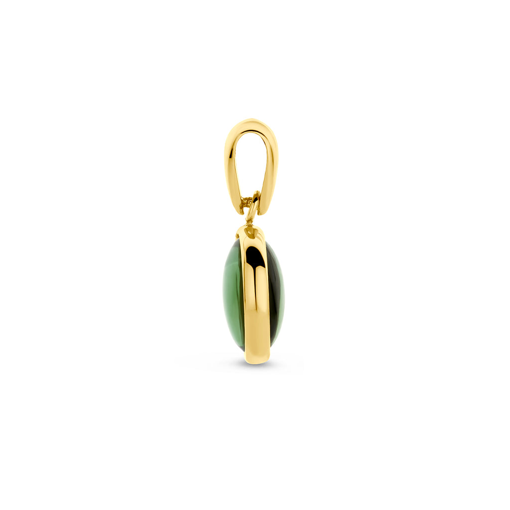 hanger groen toermalijn 14K geelgoud