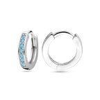 Klappcreolen blau Zirkonia 9 mm rhodiniertes Silber