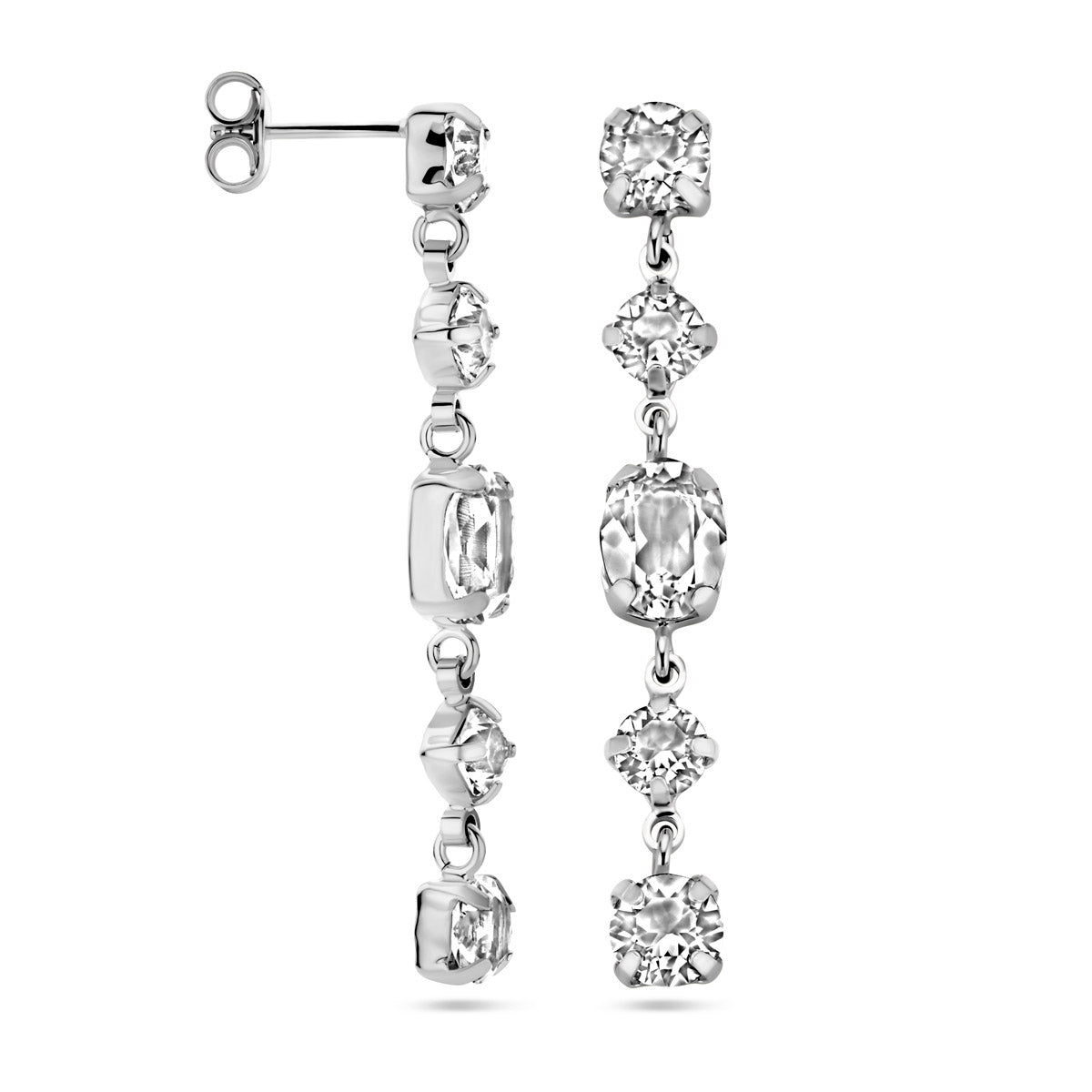 oorhangers swarovski zilver gerhodineerd