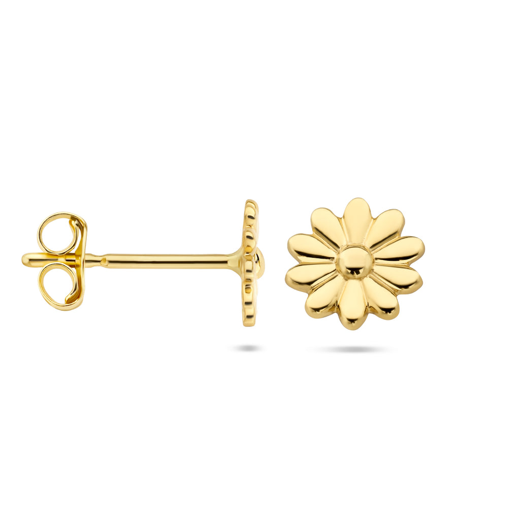 Blumen-Ohrstecker aus 14-karätigem Gelbgold