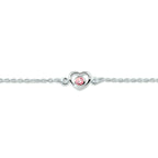 Armband Herz und Zirkonia 13 - 15 cm Silber rhodiniert