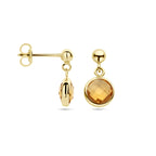 oorhangers citrien 14K geelgoud