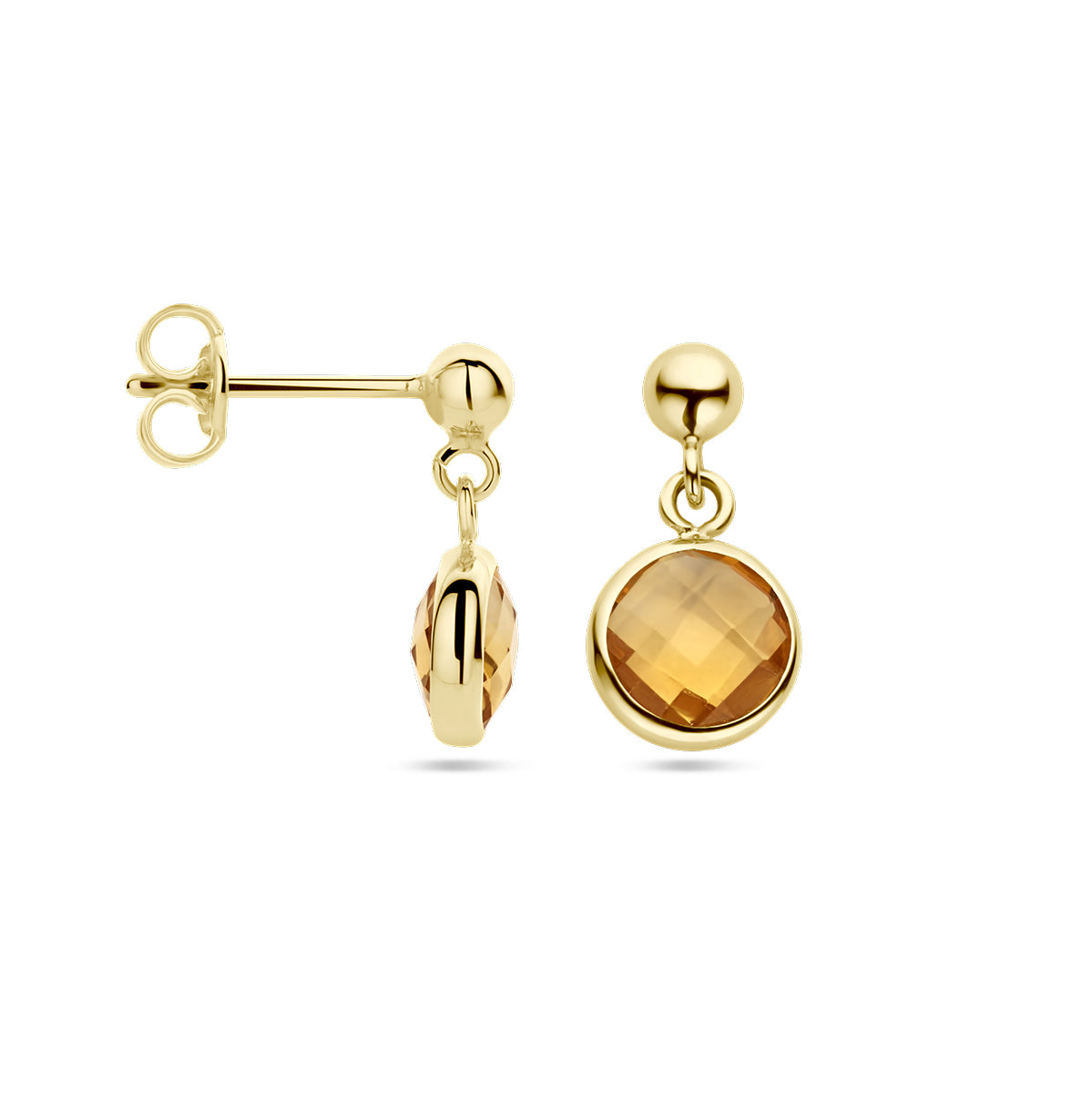 oorhangers citrien 14K geelgoud