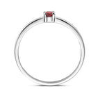 ring met geboortesteen granaat januari zilver gerhodineerd