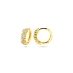 klapoorringen zirkonia 11,5 mm 1 micron zilver verguld (geel)