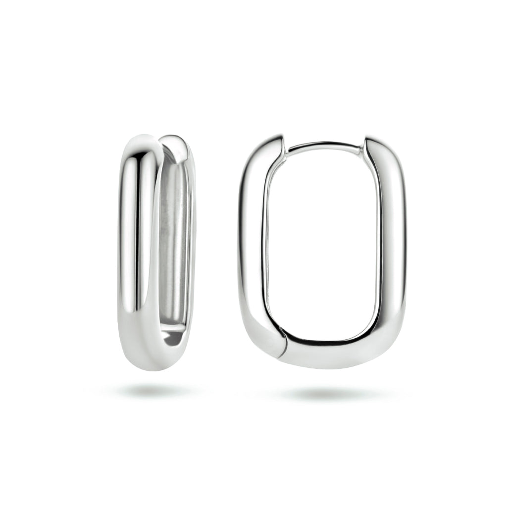 klapoorringen paperclip zilver gerhodineerd