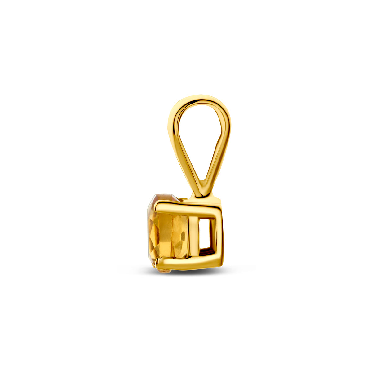hanger citrien 9 mm 14K geelgoud - rond