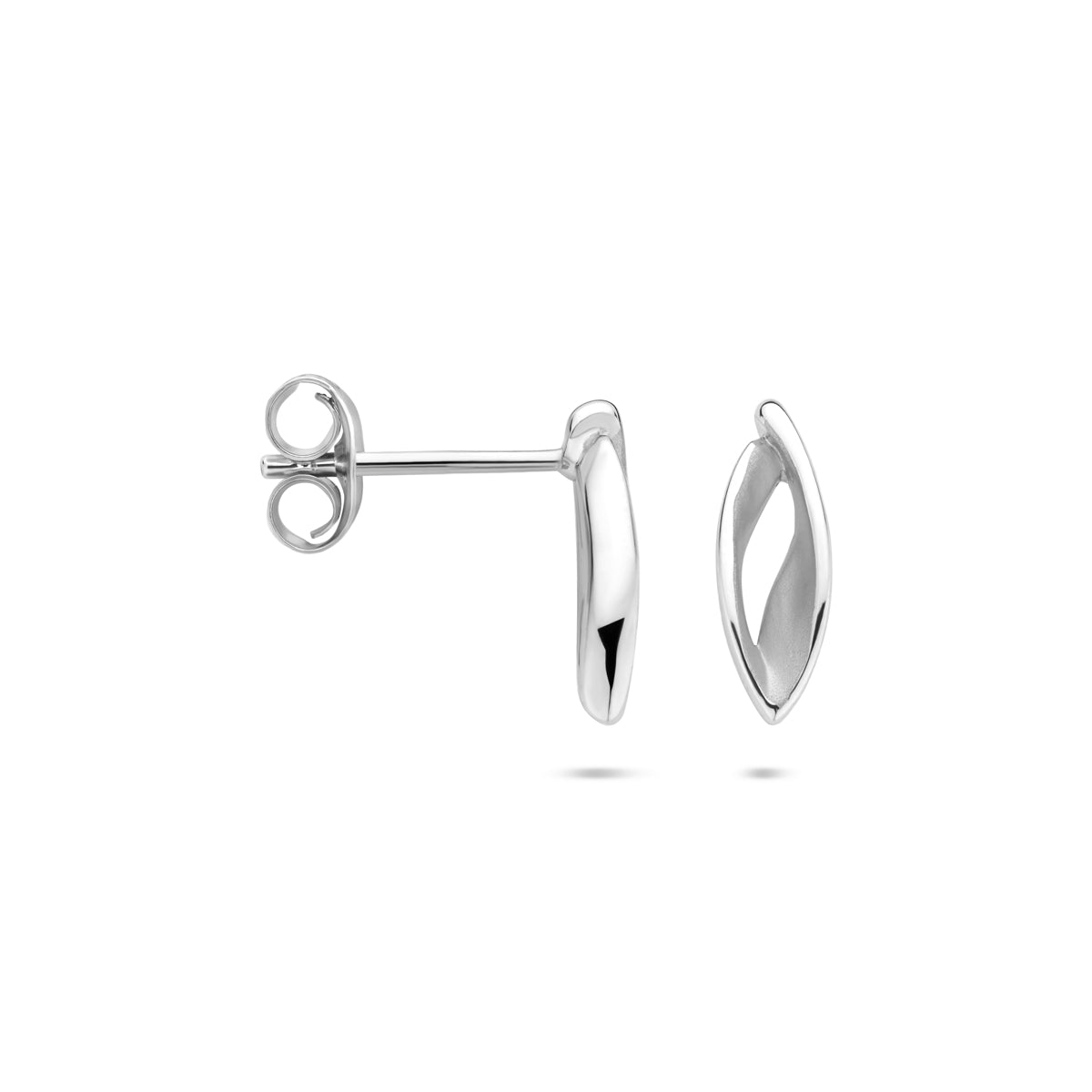 oorknoppen poli/mat 12 mm zilver gerhodineerd