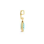 hanger blauw topaas 12,5 mm 14K geelgoud