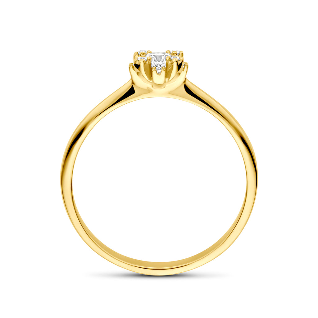 Ring Rosette Zirkonia 14K Gelbgold