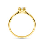 Ring Rosette Zirkonia 14K Gelbgold
