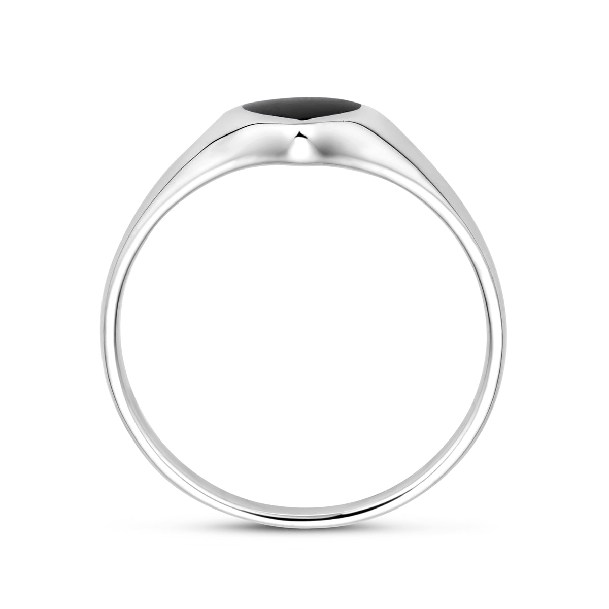 Ring Herz Onyx Silber rhodiniert