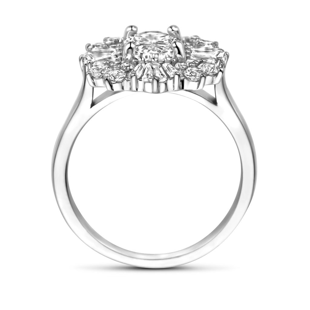 Ring Zirkonia Silber rhodiniert