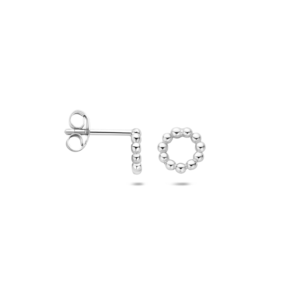 Ohrstecker runde Kügelchen 7 mm rhodiniertes Silber