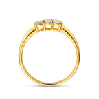 trilogie ring lab grown diamant 0.24ct g vs 14K geelgoud