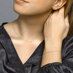 Armband Kugeln 1,3 mm 16 + 2 cm 14K Gelbgold