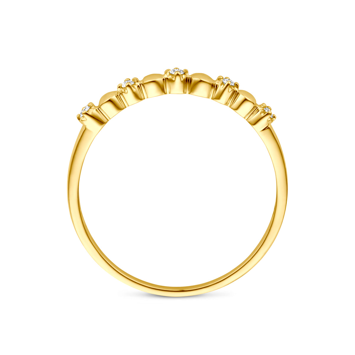 ring diamant 0.05ct h si 14K geelgoud