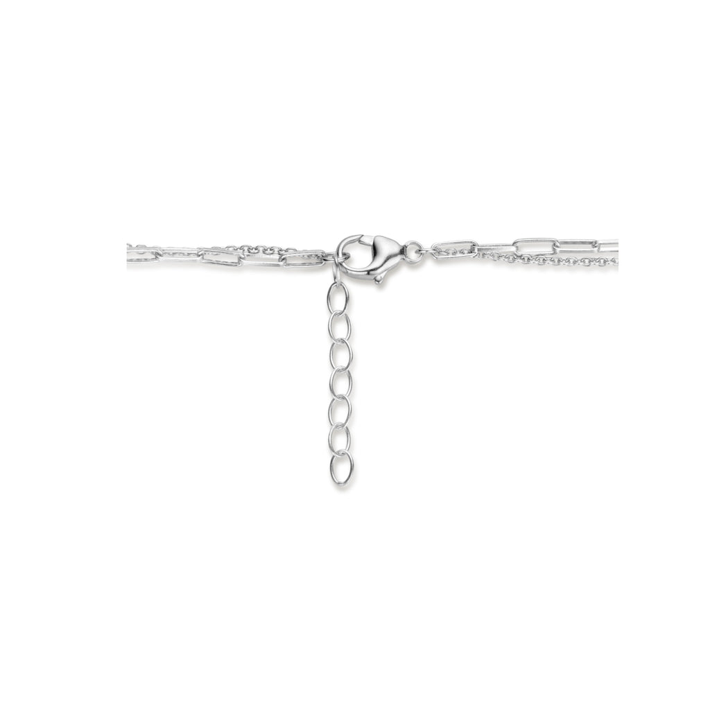 Mehrhalskette Perlen 42 + 3 cm Silber rhodiniert