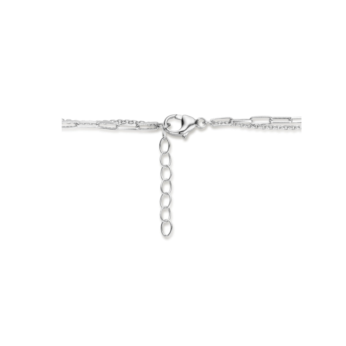 Mehrhalskette Perlen 42 + 3 cm Silber rhodiniert