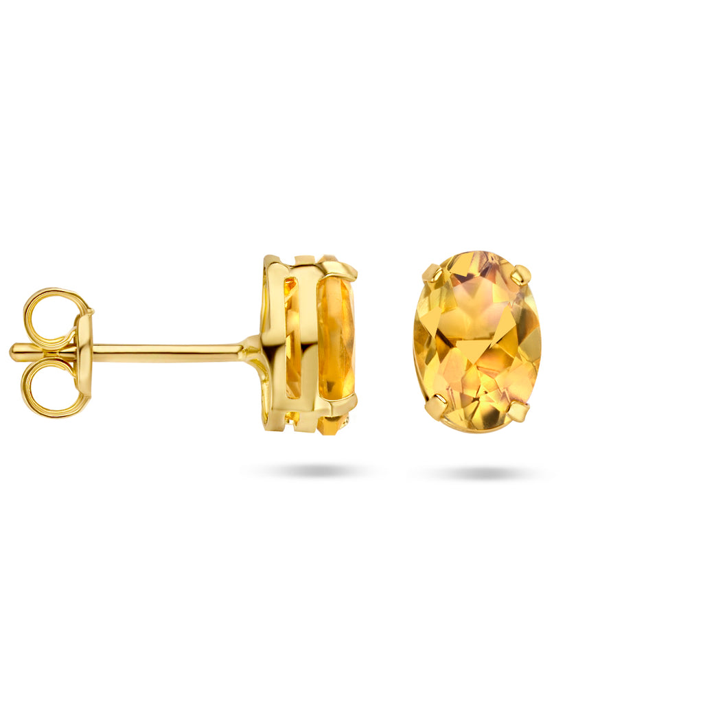 Ohrstecker Citrin 14K Gelbgold