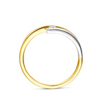 ring diamant 0.05ct h si 14K bicolor goud geel/wit