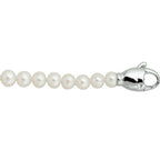 collier parel 5 - 6 mm zilver gerhodineerd