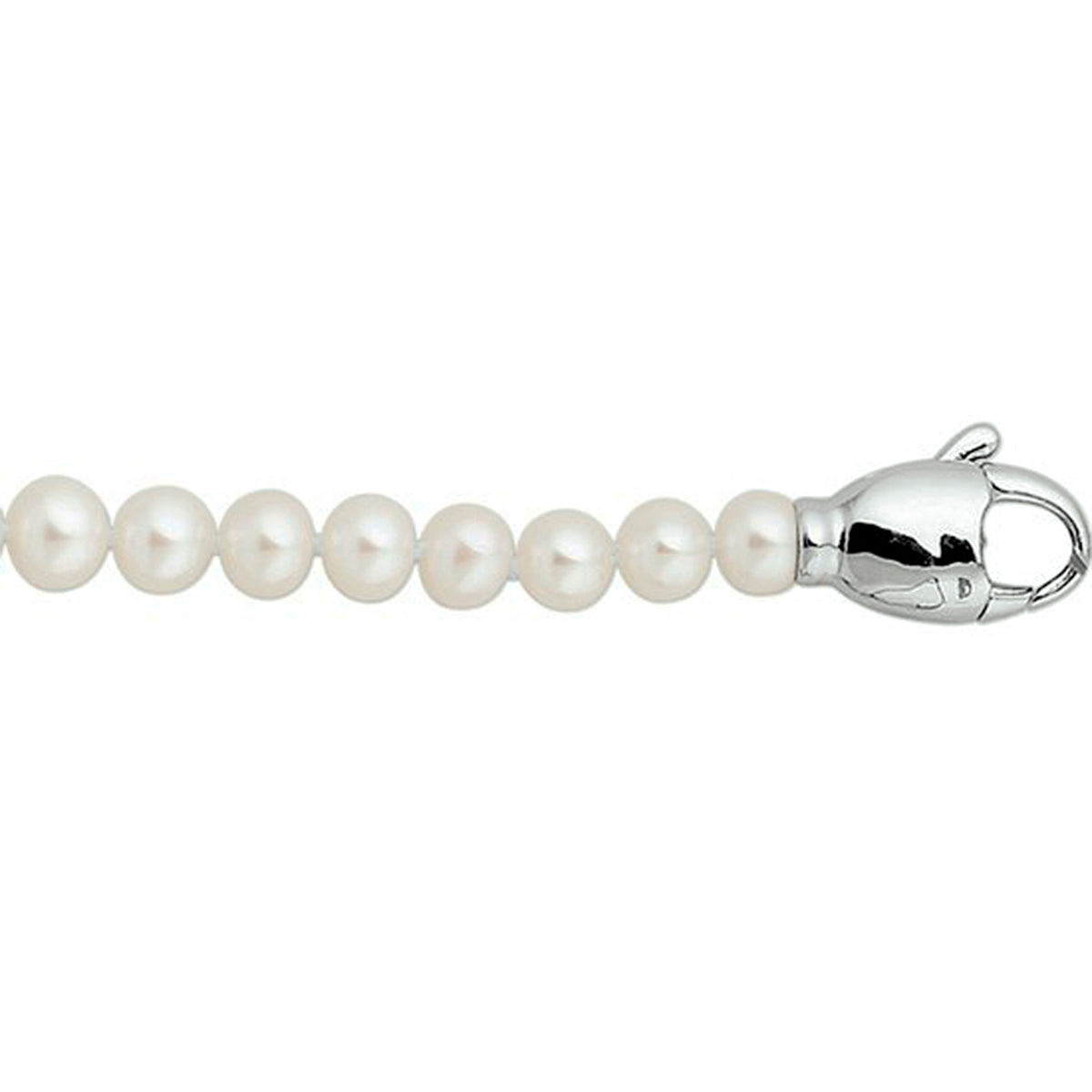 collier parel 5 - 6 mm zilver gerhodineerd