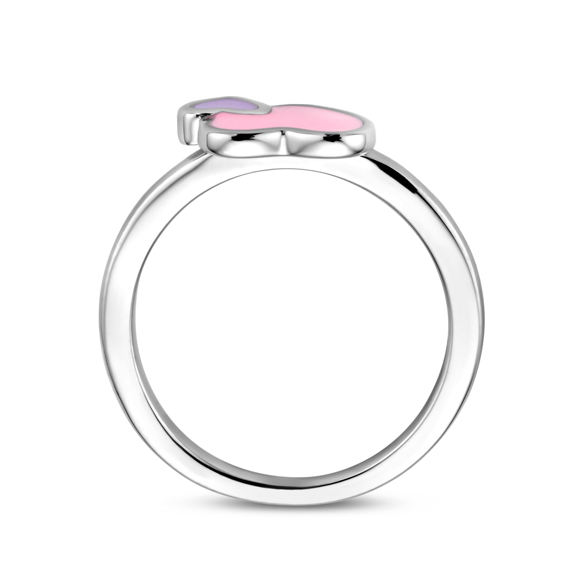 ring emaille hartjes zilver gerhodineerd