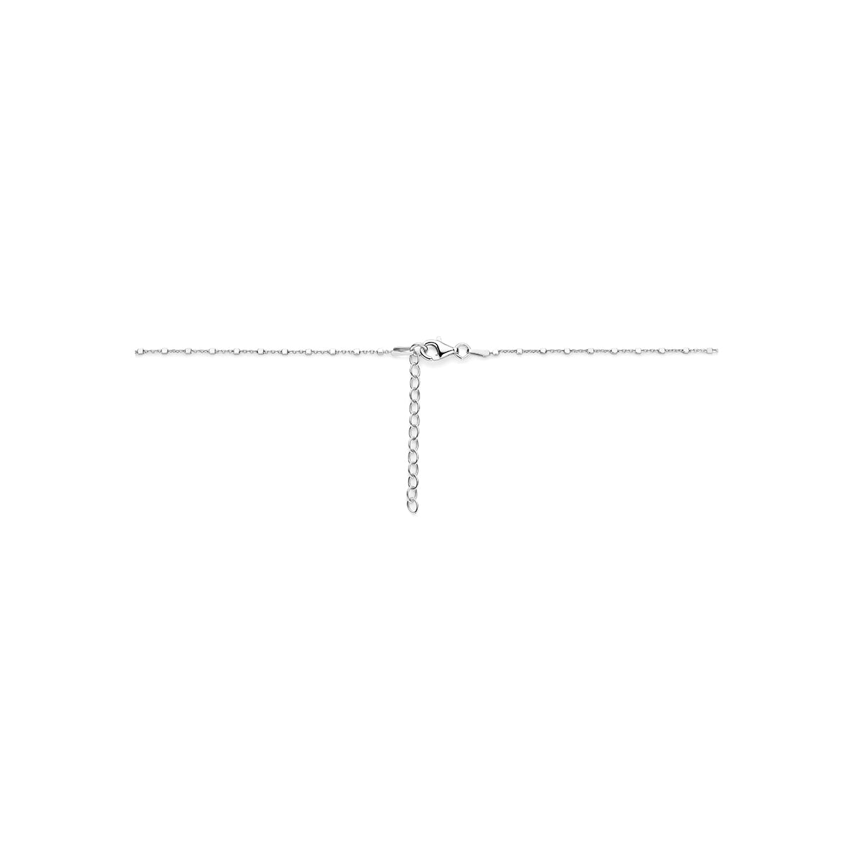 collier koffieboon 41 + 4 cm zilver gerhodineerd